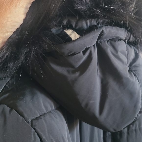 Torrid  Long Black Winter Parka With Faux Fur Hood Plus Size 18/20 - Picture 11 of 13